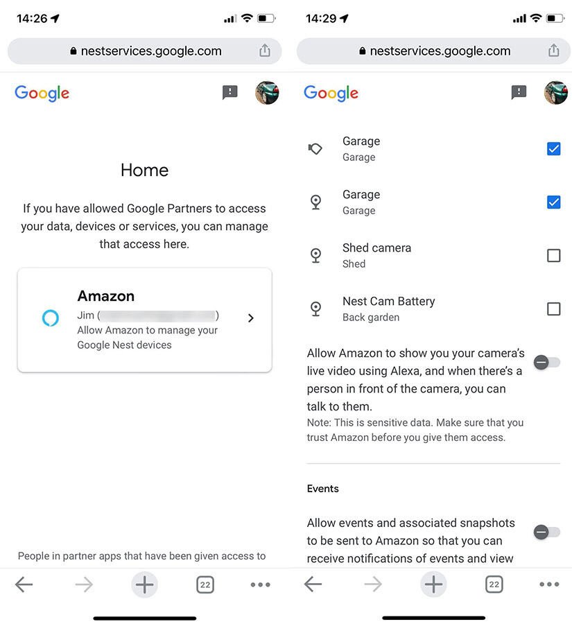 Cómo usar las cámaras Google Nest y Doorbell con Alexa