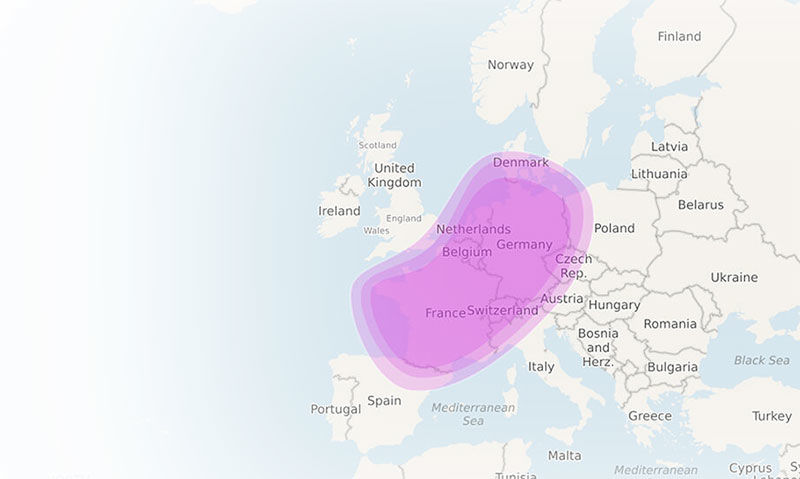 Mapa del kit de prueba de ADN de MyHeritage