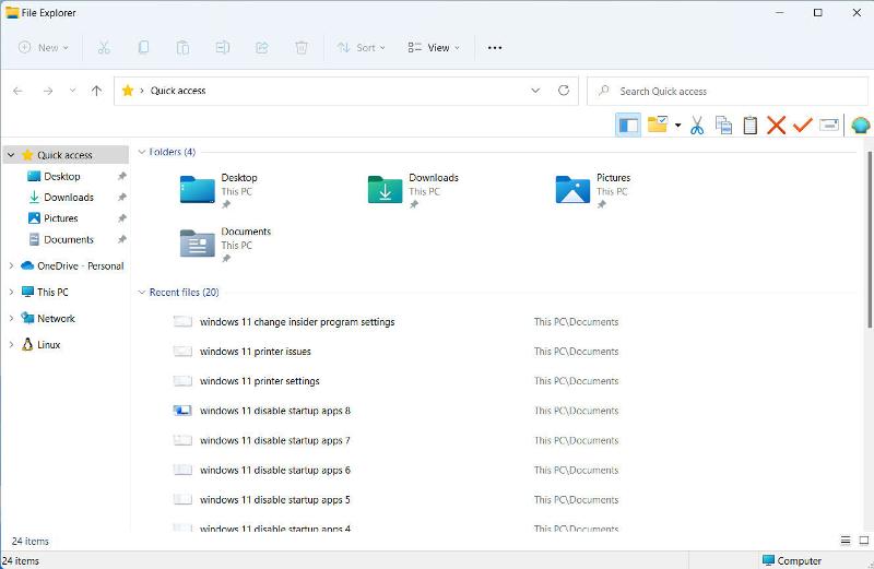 Explorador de archivos de Windows 11