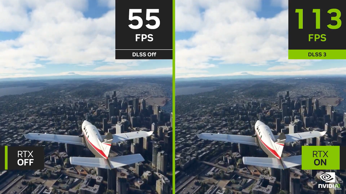 Comparación de velocidad de fotogramas RTX para Microsoft Flight Simulator