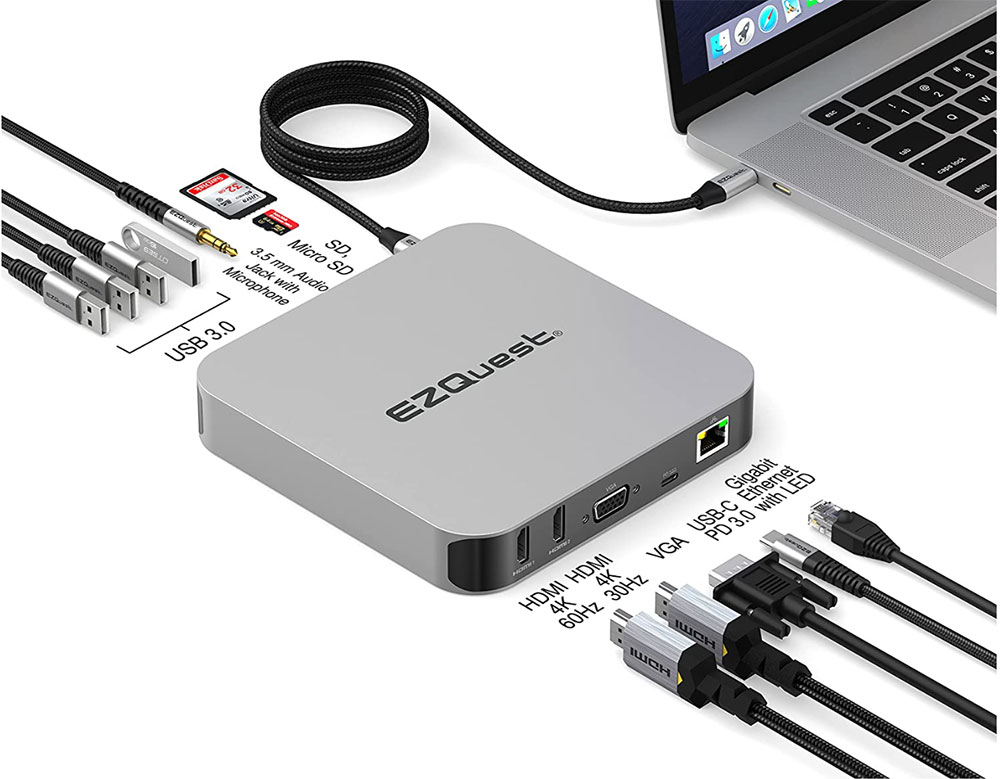 Concentrador multimedia USB-C EZQuest Ultimate Plus