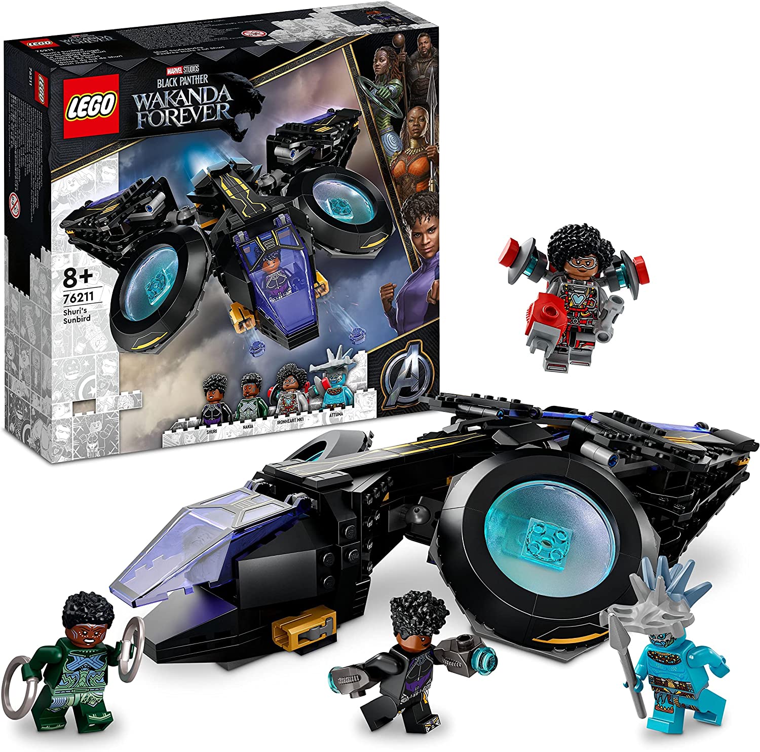 Juego de Pantera Negra Sunbird de Lego Marvel Shuri