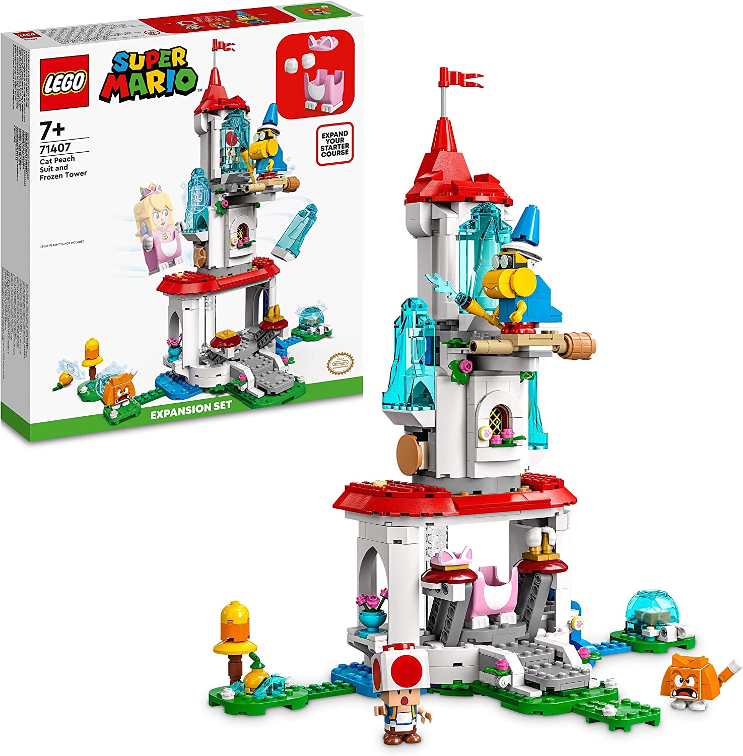 Lego Super Mario Cat Peach y Frozen Tower Set 