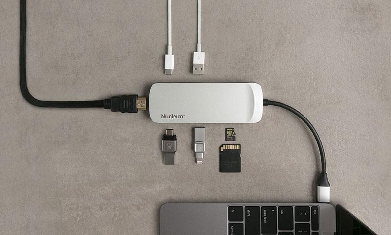 Adaptador USB-C de 7 puertos Nucleum de Kingston: concentrador USB-C de 7 puertos con dos USB-C