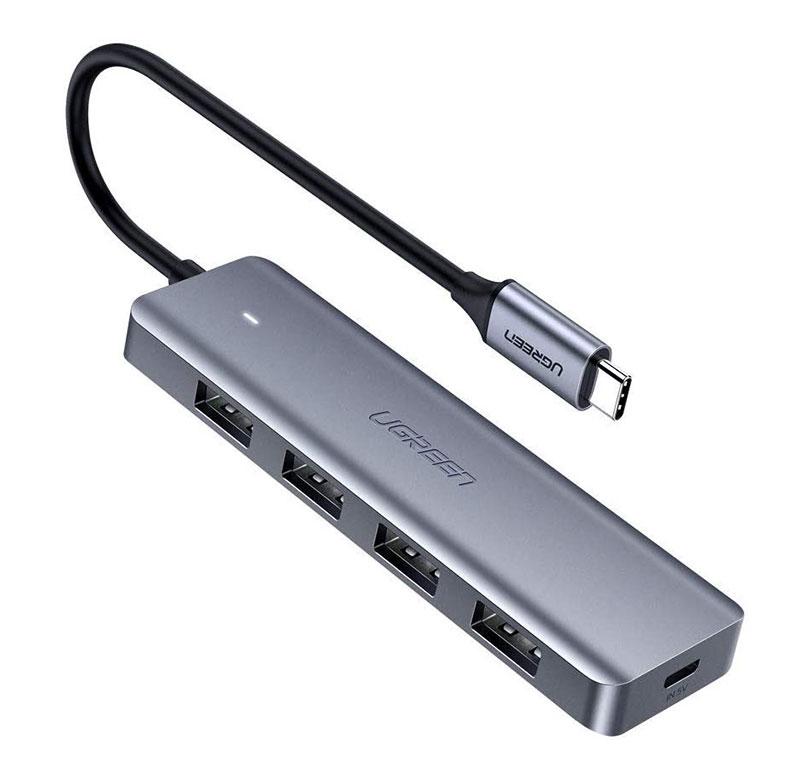 UGreen USB-C a concentrador USB 3.0 de 4 puertos: el mejor concentrador USB-C para puertos USB de la vieja escuela