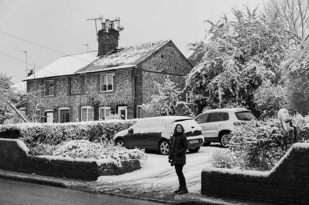 Una foto de un día de nieve en el Reino Unido