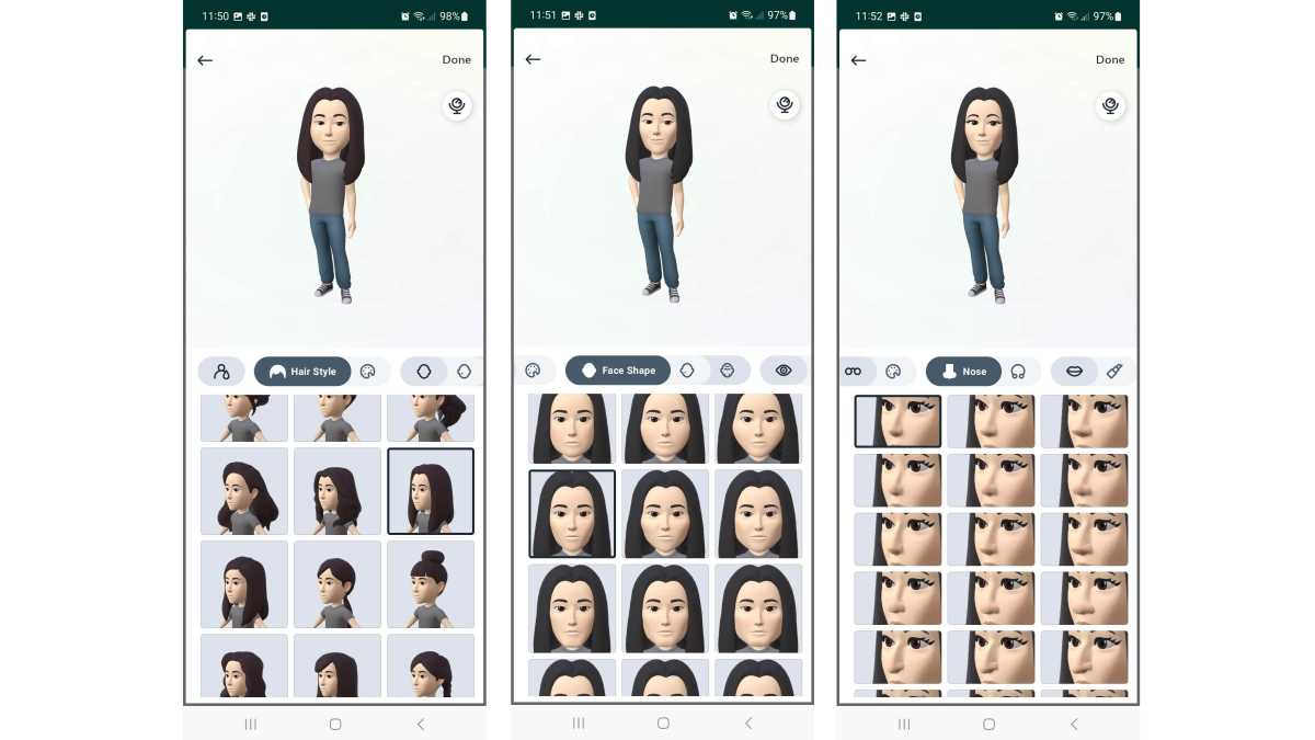 Elija funciones para avatar en WhatsApp