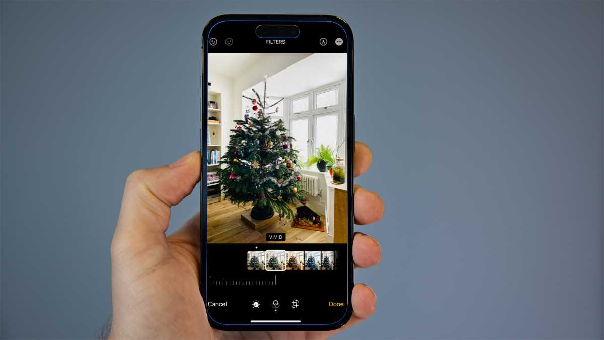 Editar fotos navideñas en un iPhone