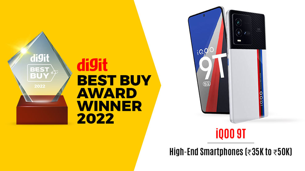 Ganador de Digit Best Buy para teléfonos inteligentes de gama alta 2022: iQOO 9T