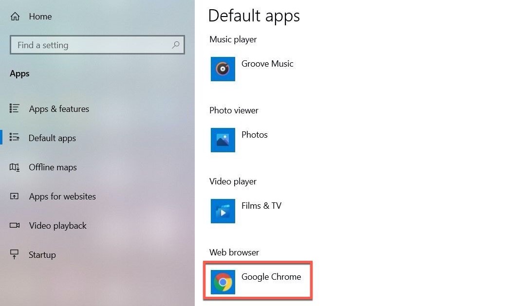 Windows 10 cambia las aplicaciones predeterminadas