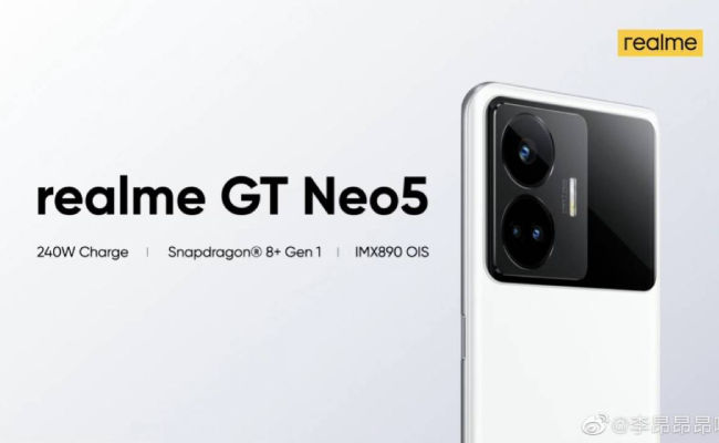 Se filtran el diseño y las especificaciones clave del Realme GT Neo 5
