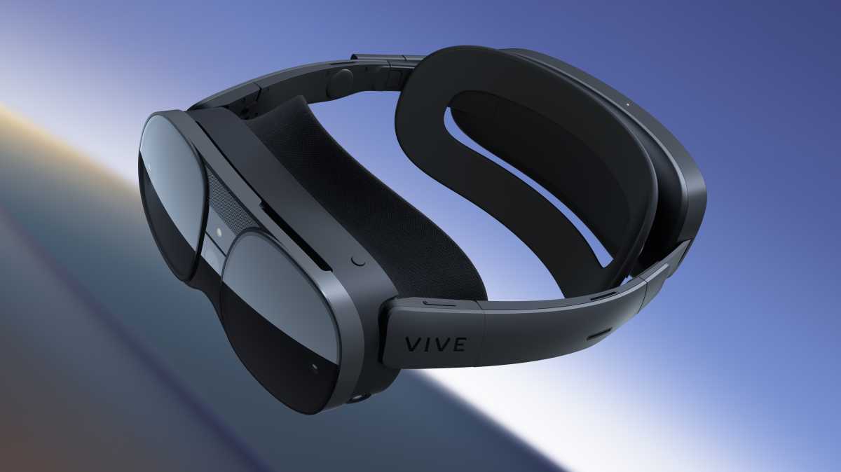 HTC Vive XR Elite sobre fondo degradado