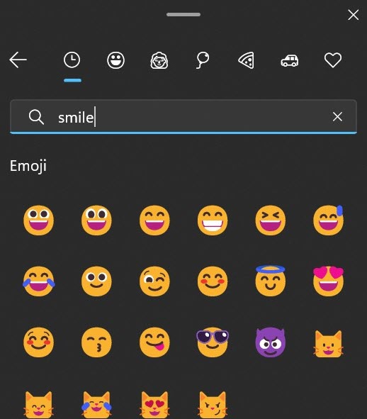 Windows 11 busca emoji