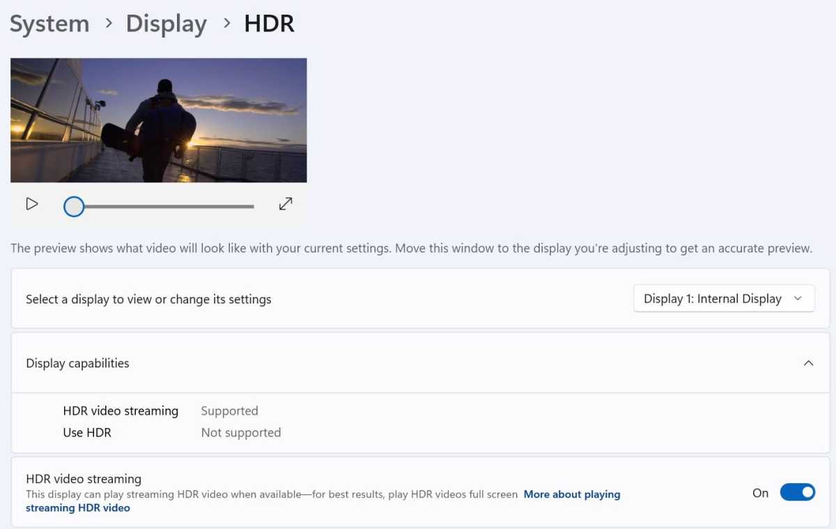 Configuración HDR de Windows 11