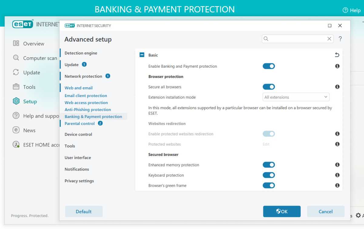 ESET Internet Security review - Banking Protection