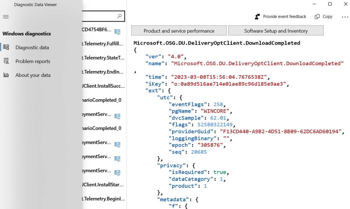 Windows 11 desactiva la captura de pantalla de recopilación de datos