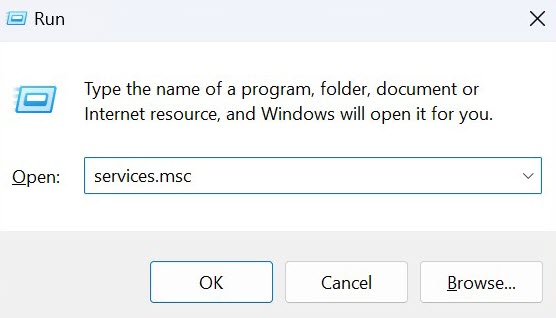 Windows 11 services.msc Ejecutar ventana