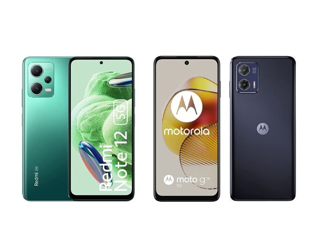 Redmi Note 12 (izquierda) y Moto G73 (derecha)