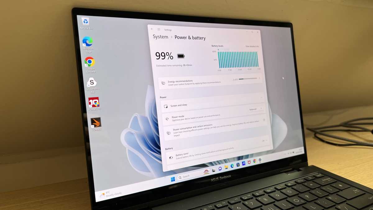 Asus Zenbook 14 Flip OLED (2023) - Power & battery settings