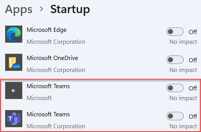 Captura de pantalla de Windows 11 para desactivar las notificaciones de Microsoft Teams