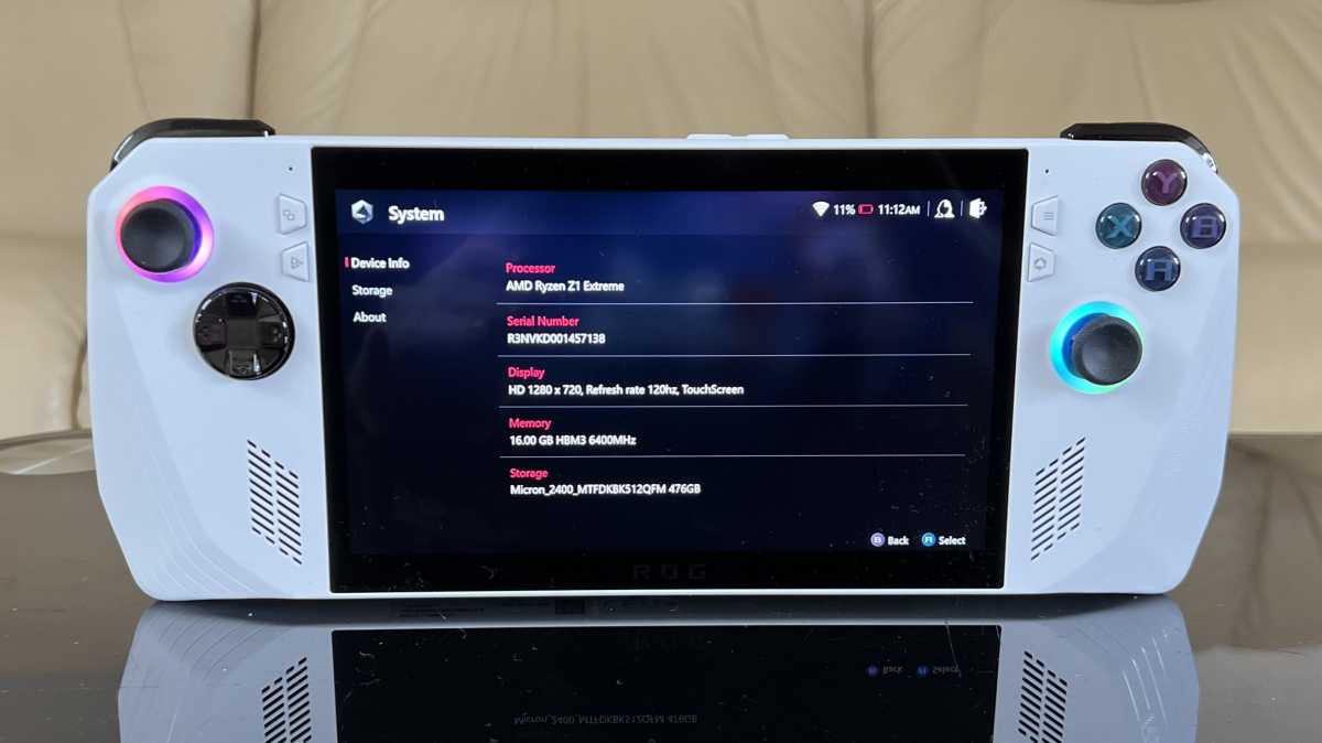 Asus ROG Ally - especificaciones clave
