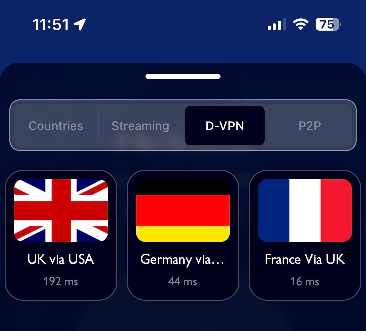 Servidores VPN más rápidos (D-VPN iPhone)