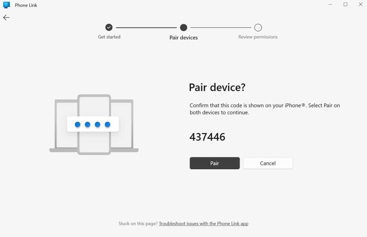 Configuración de iPhone de enlace de teléfono