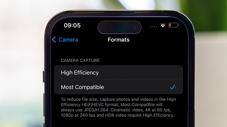 Formatos de captura de cámara de iPhone