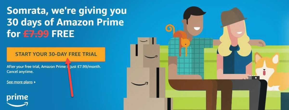 Amazon Prime registra una prueba gratuita de 30 días 