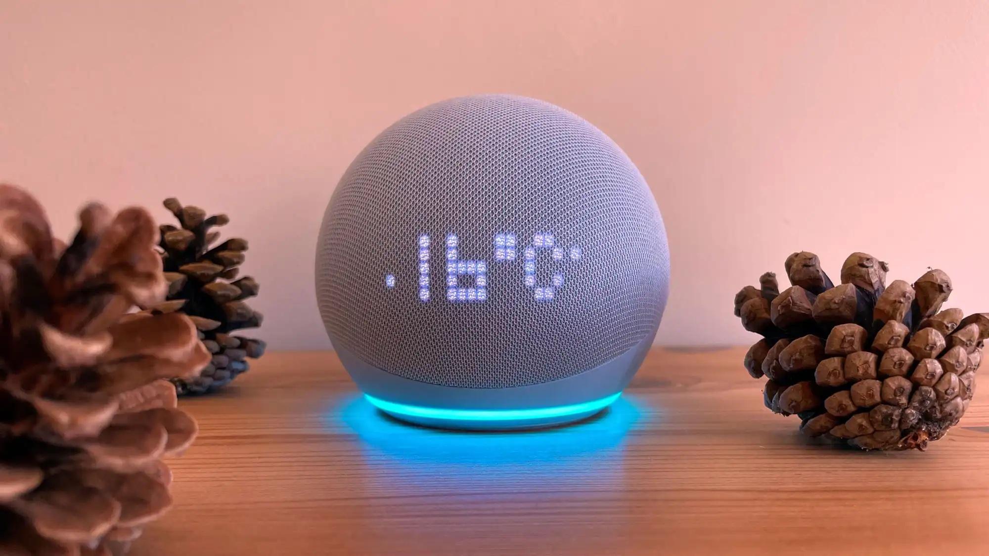 Echo Dot 5 con indicador de temperatura