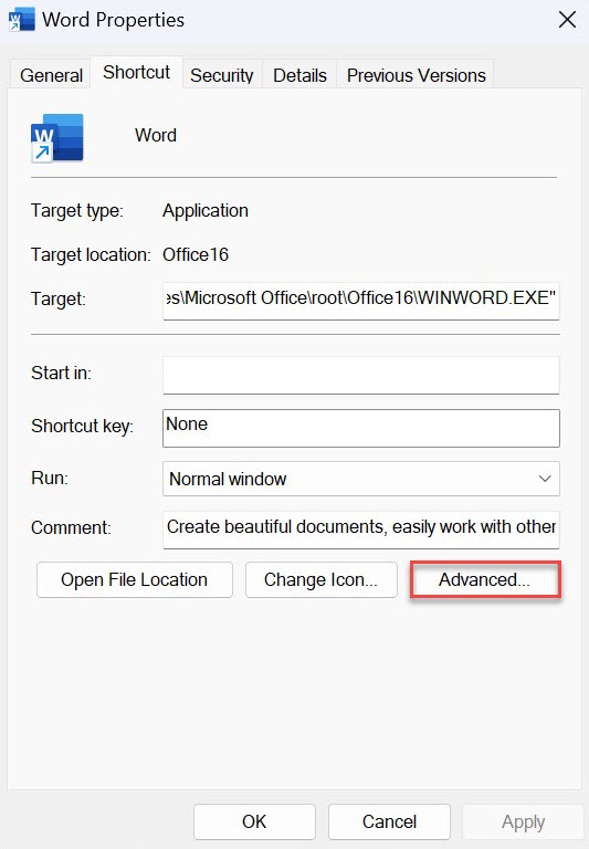 Captura de pantalla del método de ejecución de Windows 11 como administrador