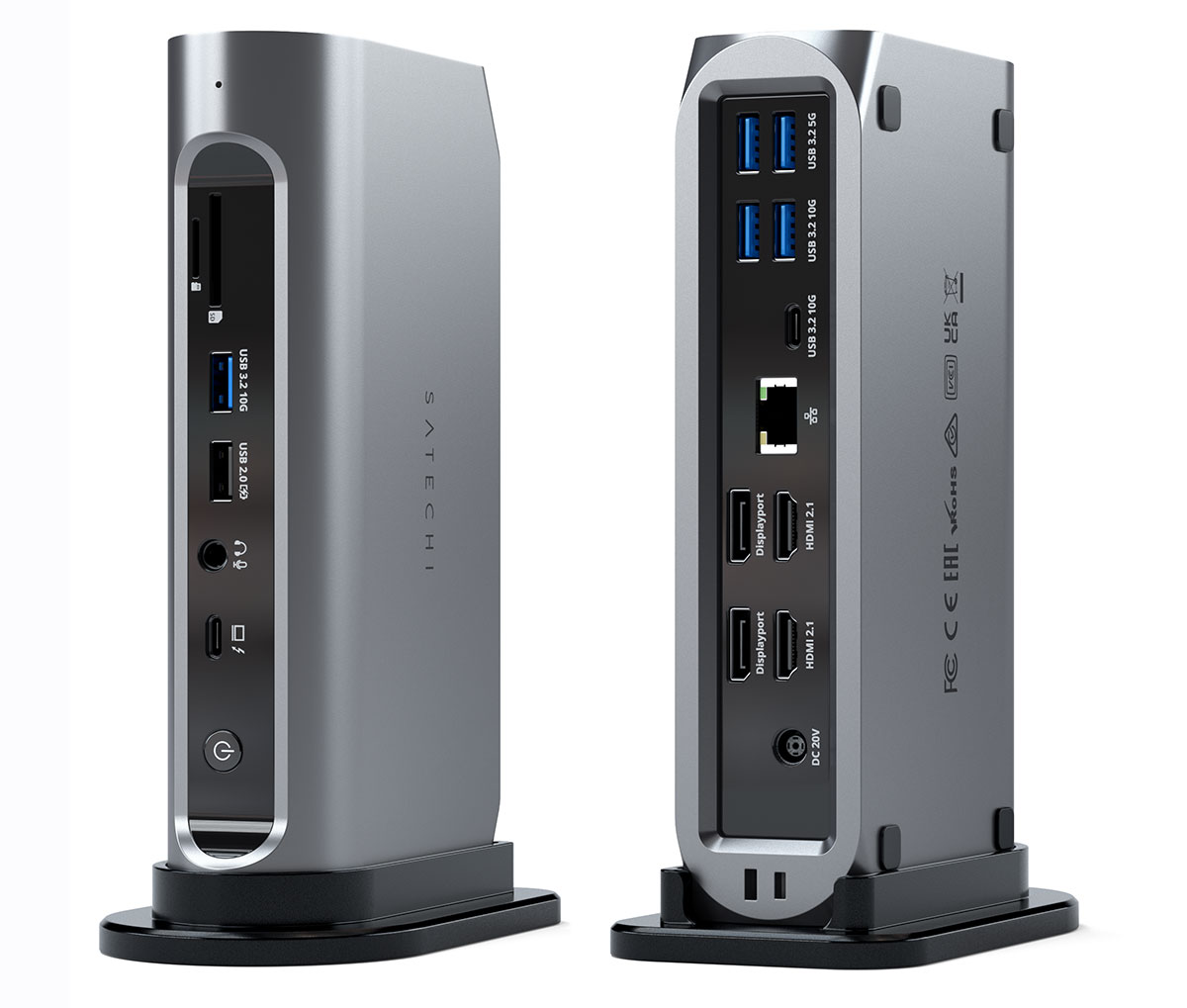 Puertos Satechi Thunderbolt 4 Multimedia Pro Dock verticales