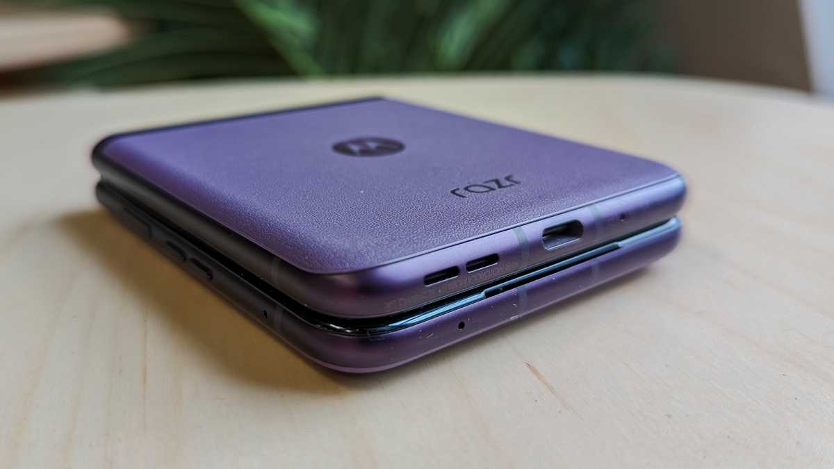 Motorola Razr 40 closed showing ports