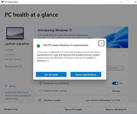 Windows 11 PC Health Check app