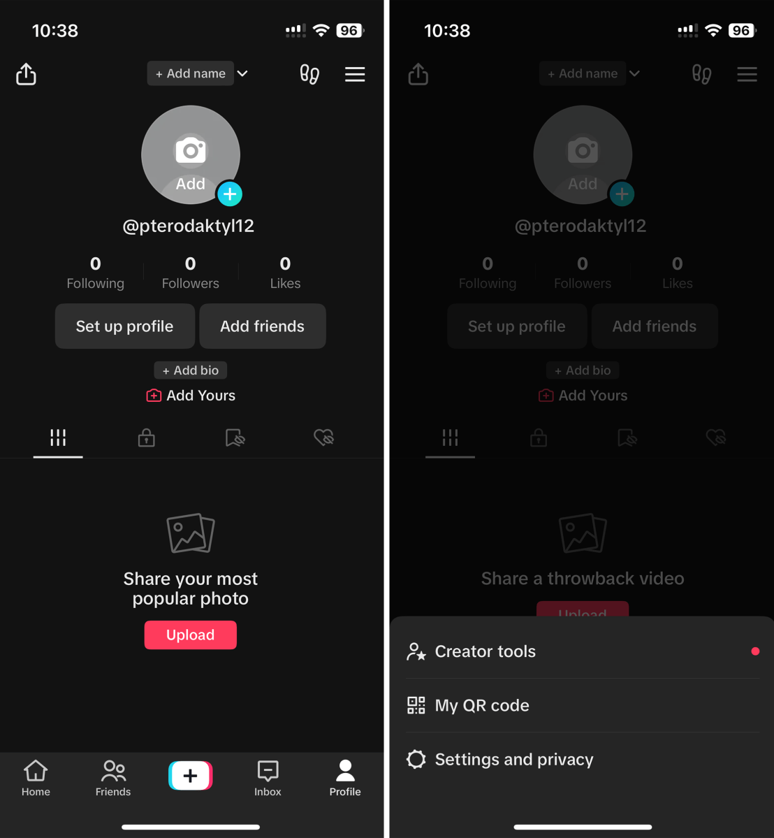 Screenshots if TikTok's Settings and Privacy options