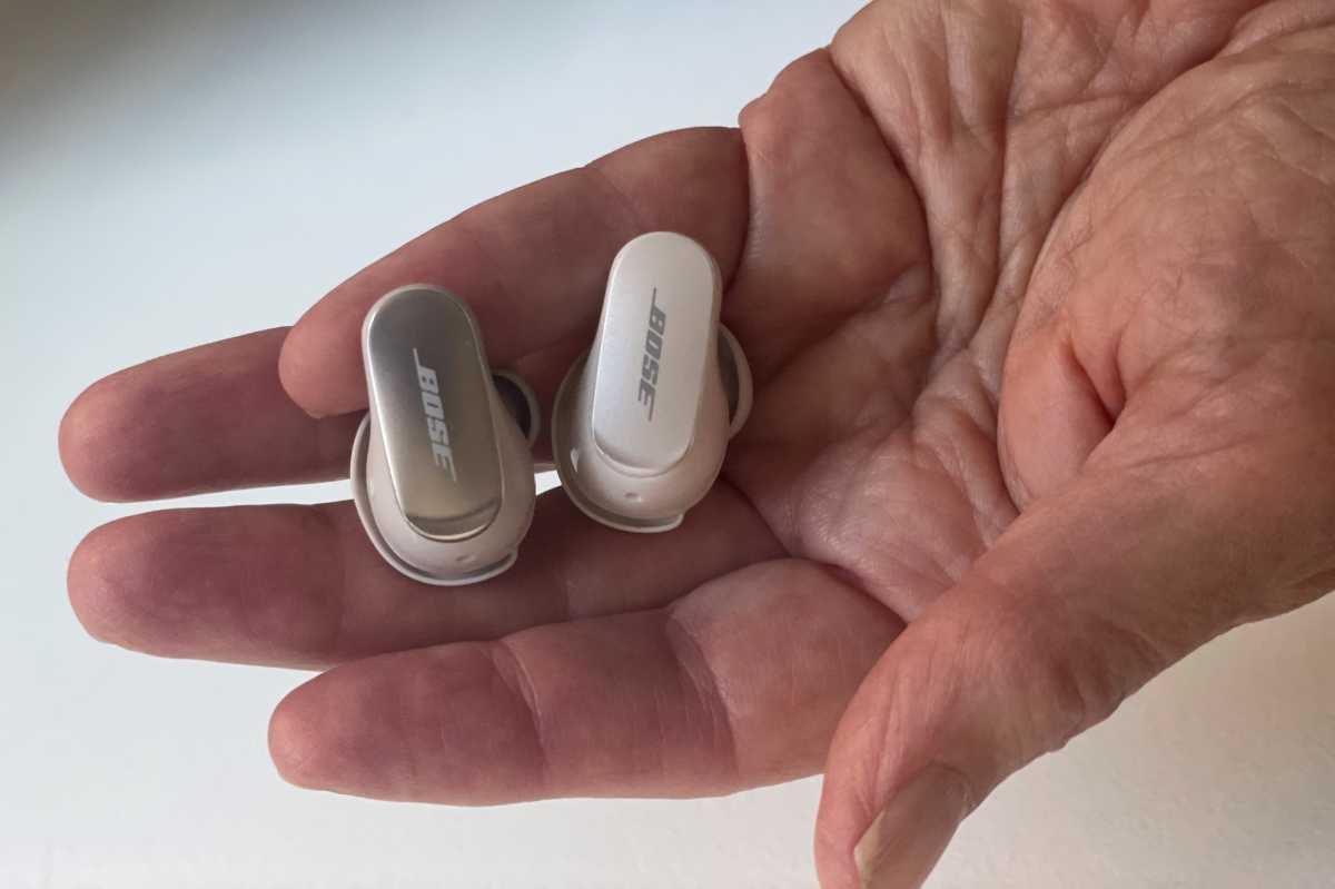 Bose QC Ultra Earbuds (left) compared to QC Earbuds II