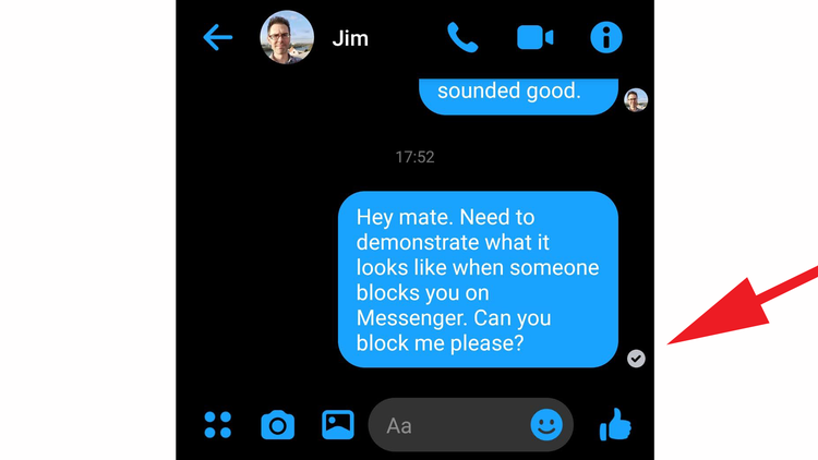 How to tell if you've been blocked on Facebook Messenger: Received message