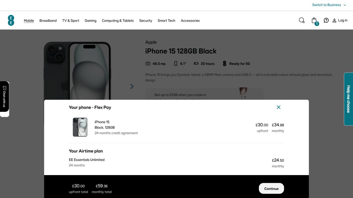iPhone Contract on EE UK