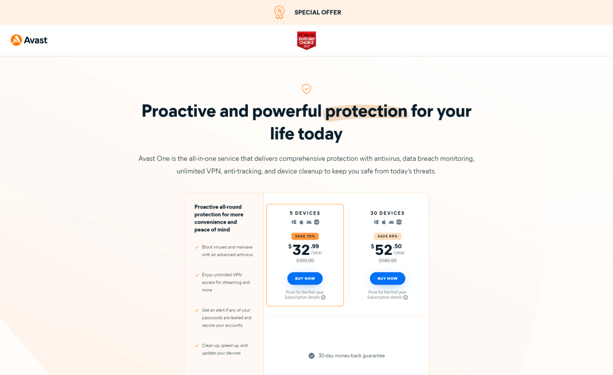 Avast One special pricing for PCWorld readers