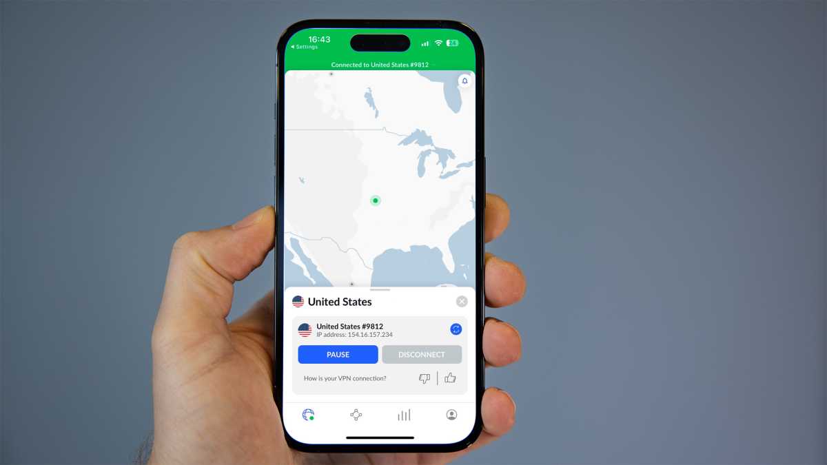 Aplicación NordVPN para iPhone